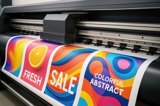 Printed banner prepared for display