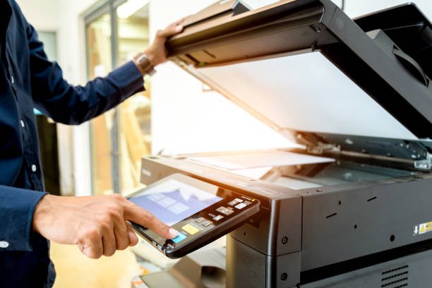Customer using an office copier
