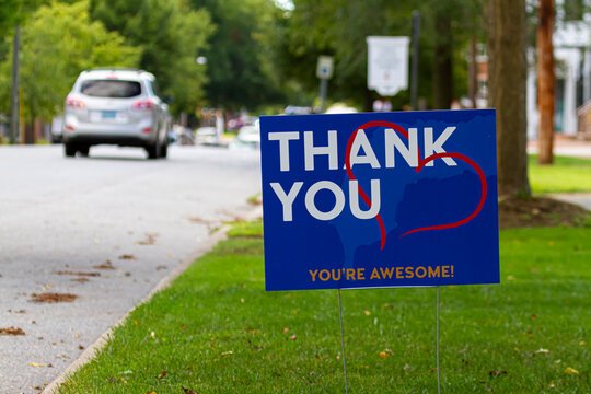 Printed yard sign for outdoor display